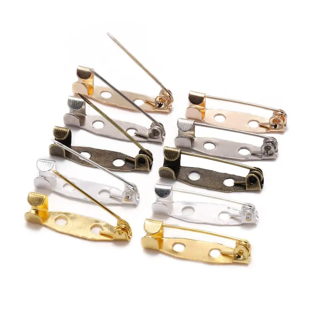 

50pcs/lot 15 20 25 30 35 mm Clip Safety Pins Brooch Settings Blank Base For DIY Jewelry Making Supplies
