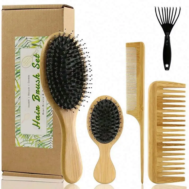 

Wooden Combs And Brushes Professional Hair Wholesale Factory First Class Men Hairbrush Sets Custom Wood Paddle Brush