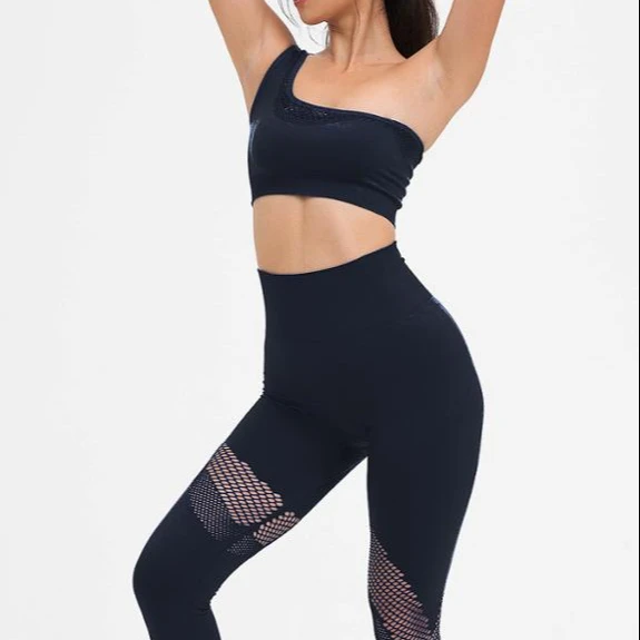

Hot selling knit no-mesh peach buttock yoga pants exercise yoga fitness set, Custom colors