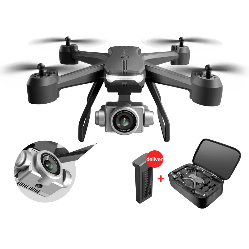 

NEW Mini drone 4k 6k professional Dual cameras HD commercial drones with hd camera and gps brushless motor drone ufo toy, Charcoal gray