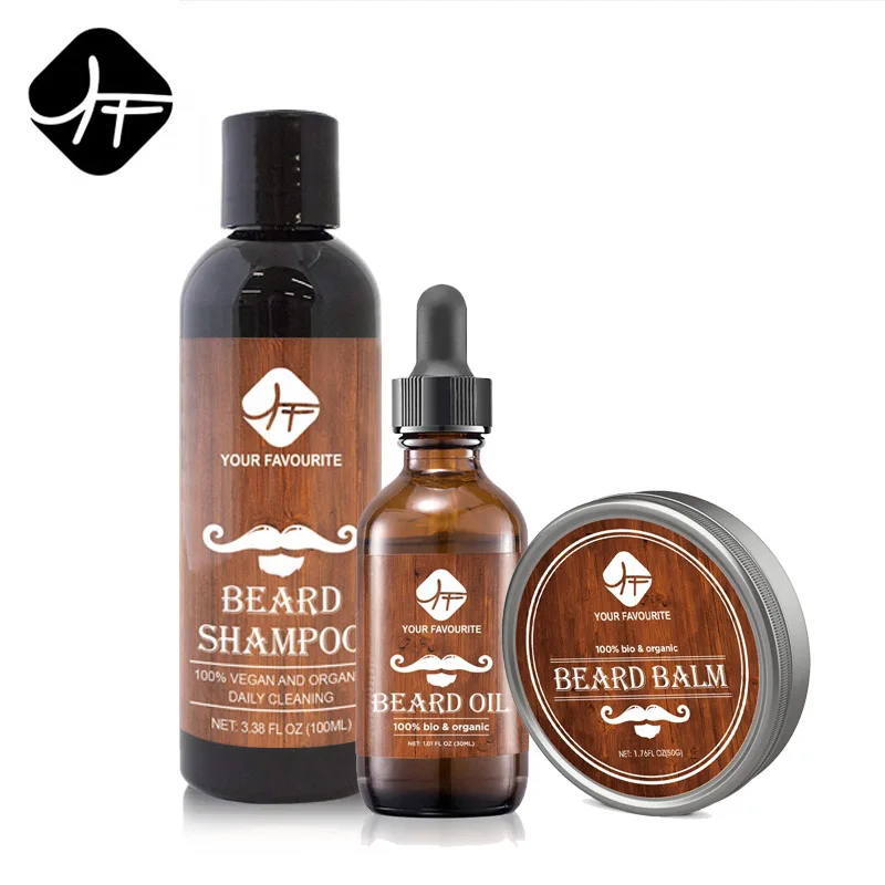 

YF Professional Beard Care Grooming Kit Organic Natural Shampoo Balm Wax Beard Growth Oil Set