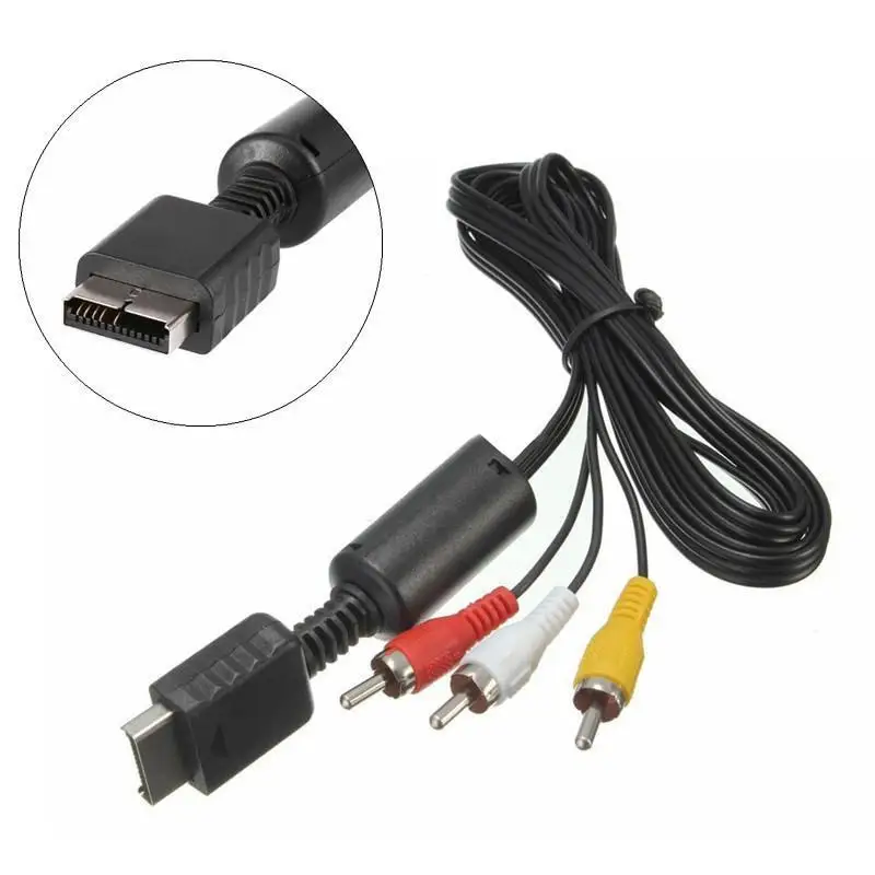 

1.5M Audio Video AV Cable to RCA For Sony PlayStation PS2 PS3 Console, Black