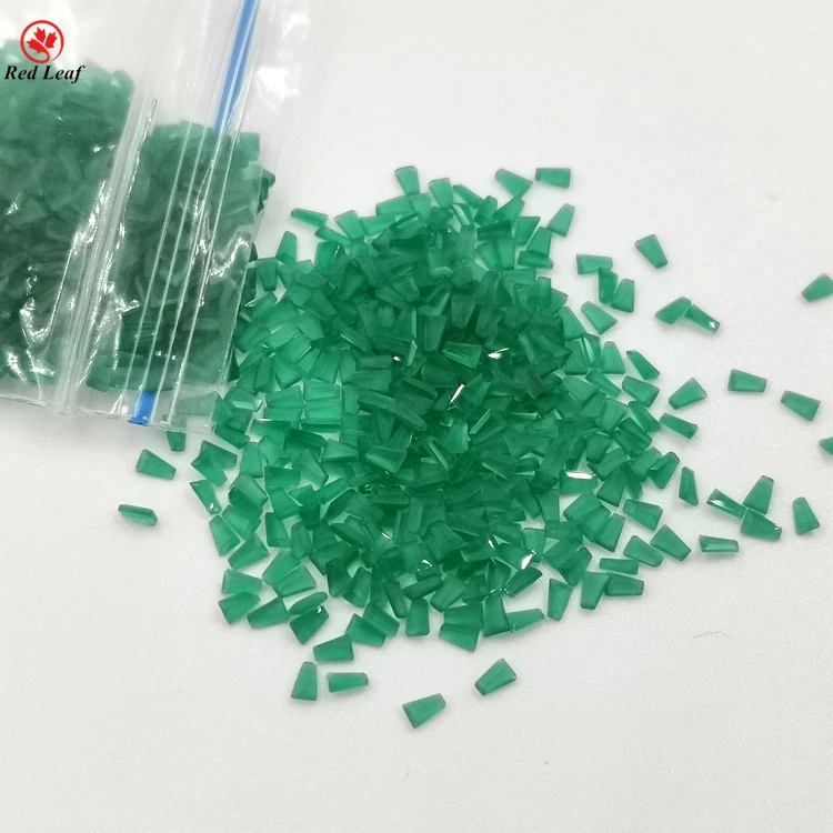 

Redleaf Jewelry hot sale fashion gems tapezoidal shape green color synthetic glass gemstone