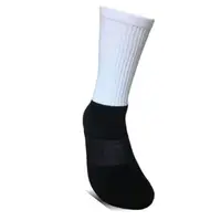 

Custom white 100 polyester sublimation blank socks black foot