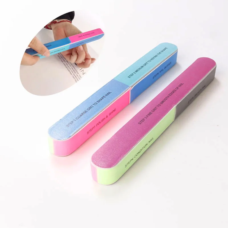 

Yiwu Nail art Supplier 7-sides Multifunctional Nail Manicure Tool Polishing Professional Seven Way Nail File and Buffers, Mixed color
