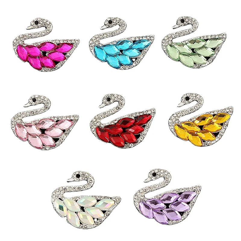 

Luxury Metal swan designer charms for diy croc cartoon Factory direct sale new style Croc shoe charms clog PVC Shoes accessories