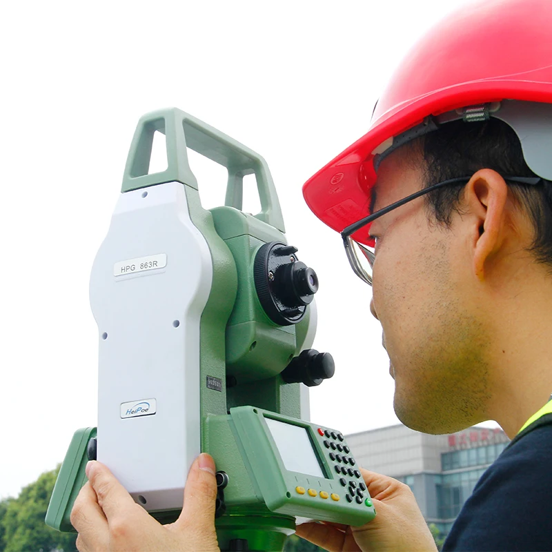 

Low price 400m/600m reflectorless total station HeiPoe HPG863R leica-geomax total station made in China, Yellow