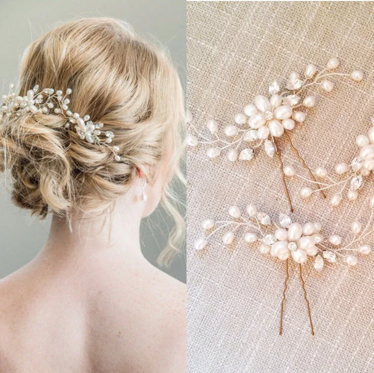 

Silver Hair Clip Wedding Bridal Crystal Hair Pin Bridesmaid Clip Comb Bride Hair Jewelry Accessories, Sliver