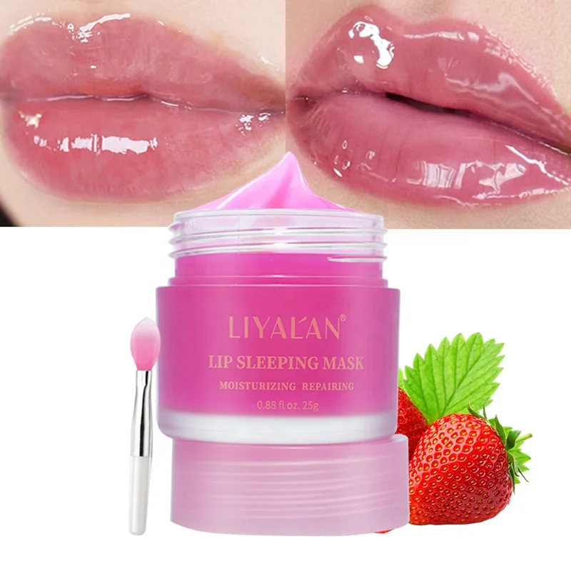 

Wholesale Private Label Vegan Lips Care Pink Vitamin C Moisturizing Lipmask Collagen Lip Mask