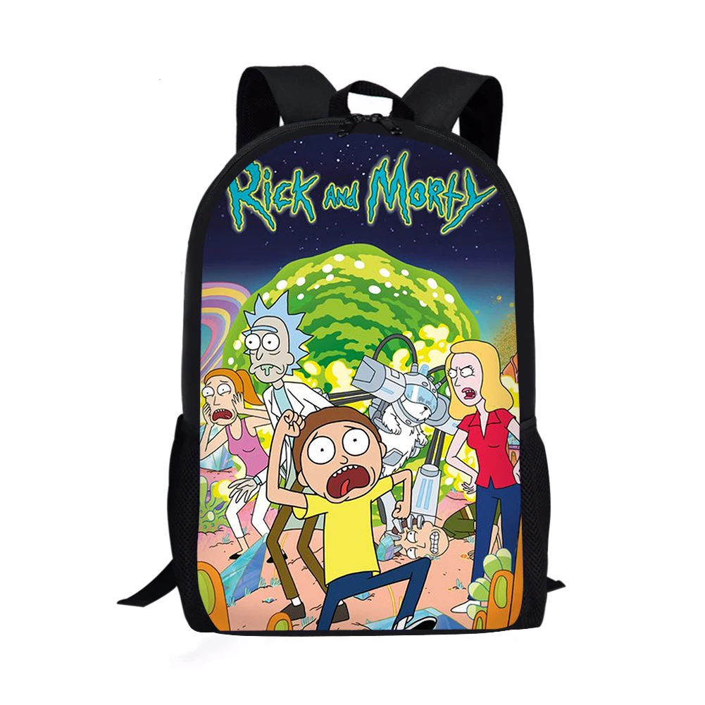 

Customized on demand Rick and Morty image novation canvas kids children school bags backpack