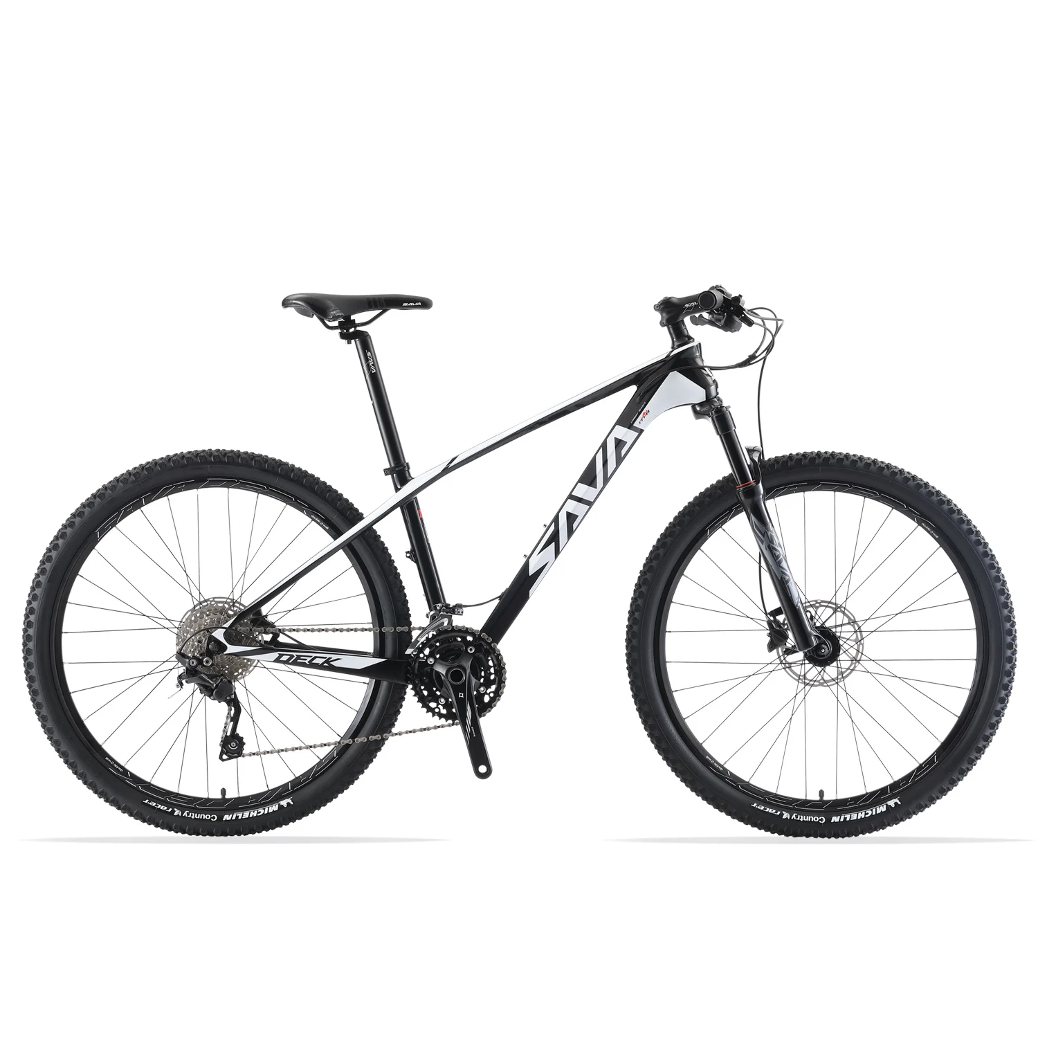 

Cheap SAVA DECK 6.0 Mountain Bike 30 Speed Carbon Fibre Frame MTB Mountain Bicycle 27.5*15/17/19, Black blue/black white/black yellow