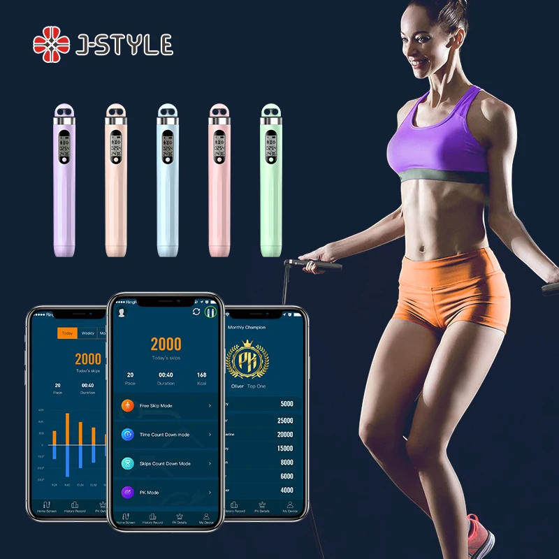 

New Arrival 3M Adjustable Length Counting Digital Fitness Bluetooth Smart Skipping Rope Smart Jump Rope With App