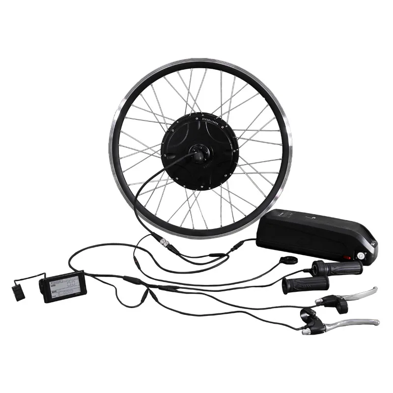 

1500w ebike kit with battery built in controller 48v built in controller electric bike conversion kit, Black+silver