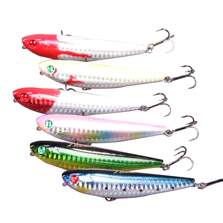 

Fish Hunter DL3C Fishing Lures 85MM/10G Hard Bait Lure isca artificial Realis pencil fishing baits, Yellow&green/rainbow/green