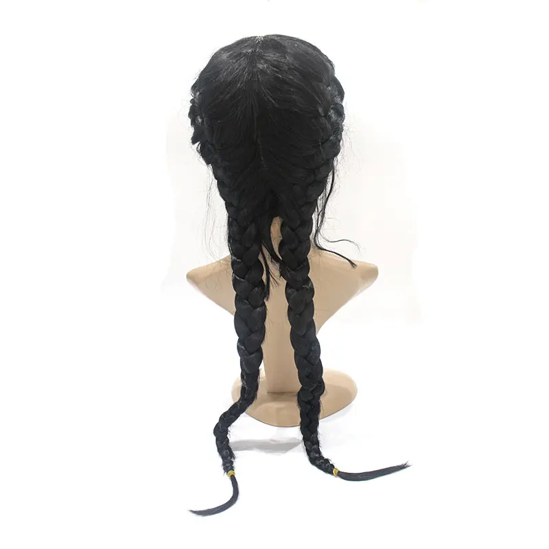 

Lowest price new design cosplay wig heat resistant braided wigs for black women braiding hair wholesale braided lace wig