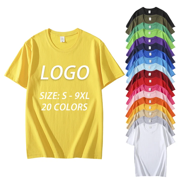 

180gsm 200gsm Combed Cotton Unisex Men T-Shirt Custom Printed Plus Size Oversize Cheap Tee Shirt, Customized color