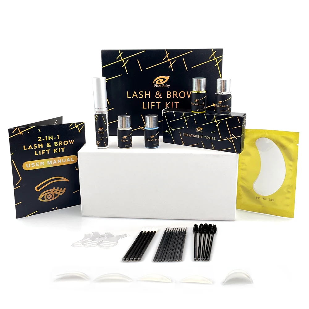 

Rapid Eyelash and Eyebrow Lifting Kit DIY Perming Lashes Wholesale Supplies Lash Lift Brow Lamination 2 in 1