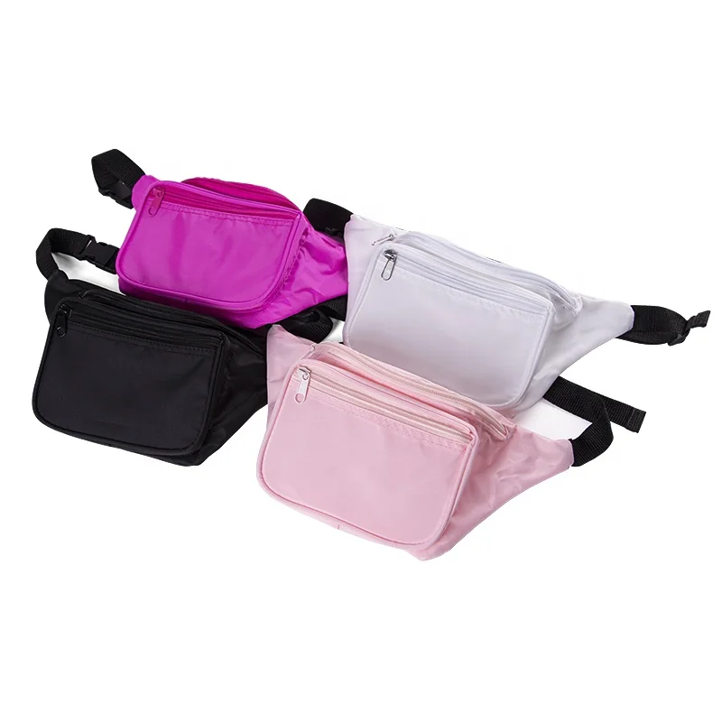 

In Stock MOQ 50pcs Ready To Ship Multi-colors Zipper Sport Fanny Pack Blank Waist Bag