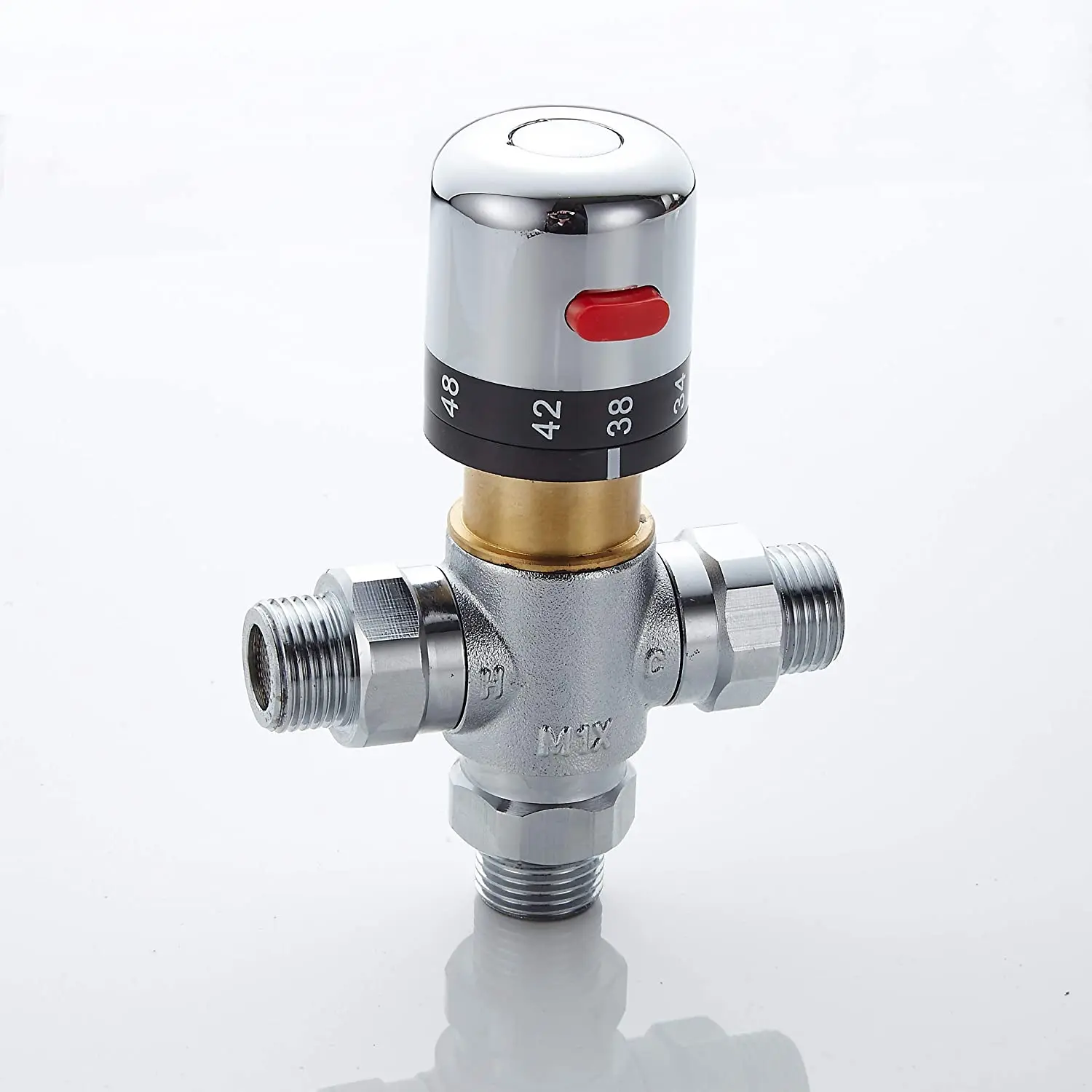 3 Way Thermostatic Shower Valve Water Temperature Control Valve Solid Brass