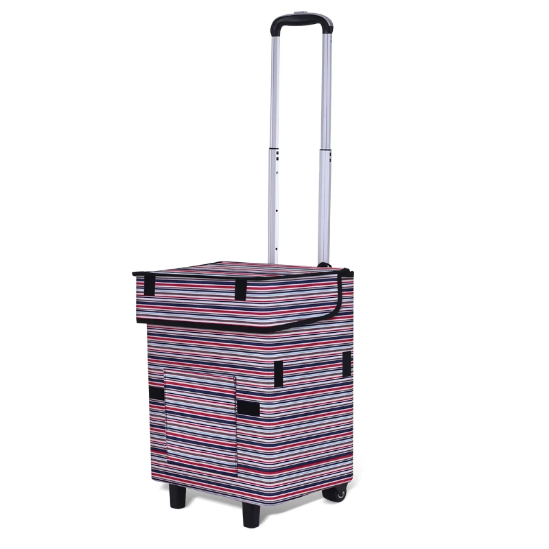 

Custom Polyester Shopping Bag 35kg Heavy Duty Foldable Push Shopping Trolley Cart Portable Lightweight Luggage Bag With Wheels, Cusromize