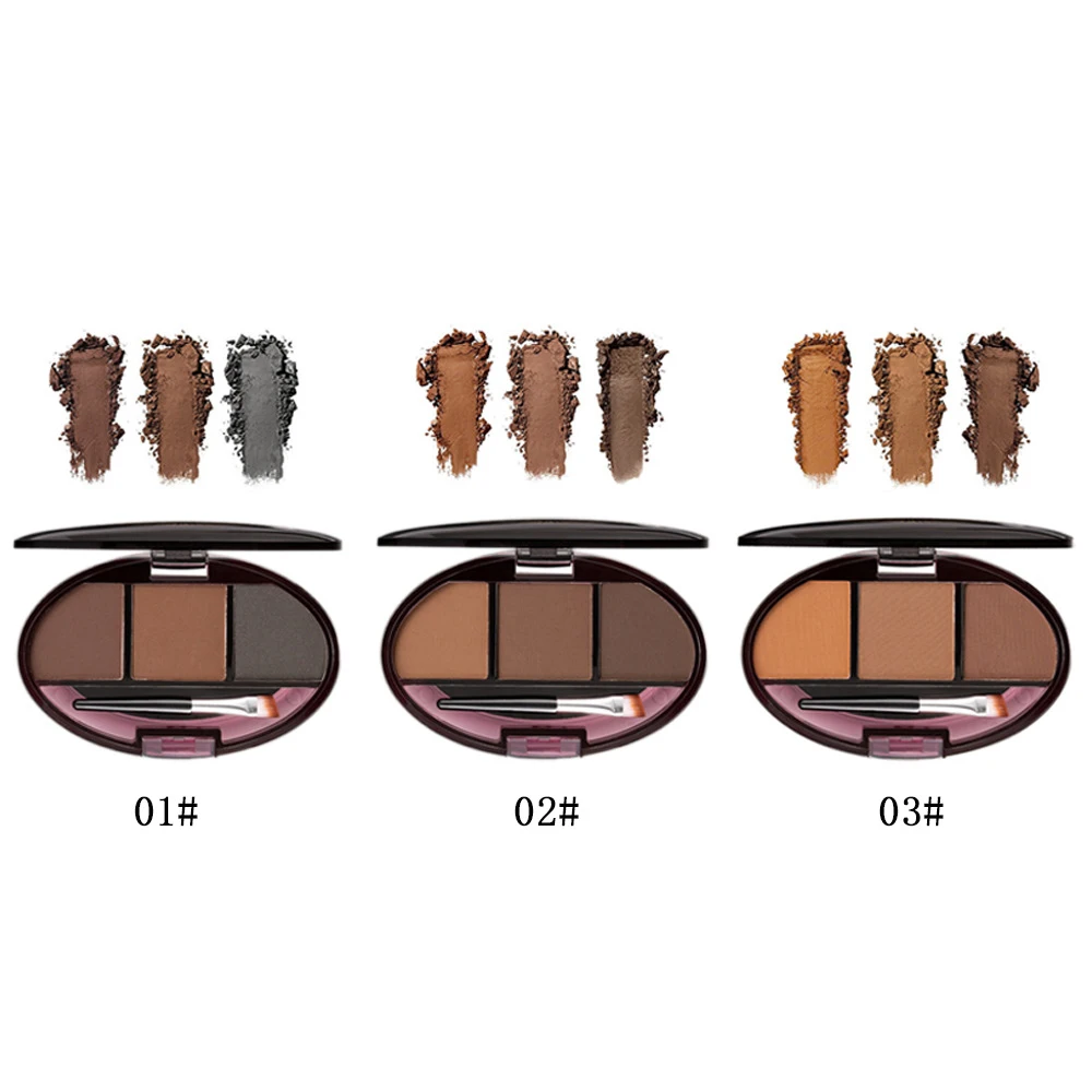 

Quick Delivery High Pigment Makeup Eyebrow Powder Waterproof 3 Colors Eyebrow Kit