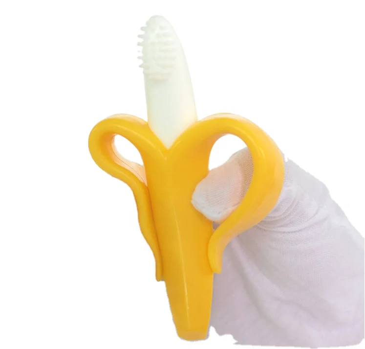 

Original Developer Of The Silicone Baby Teethers anana Shape Bendable Training Toothbrush Soft Baby Teether