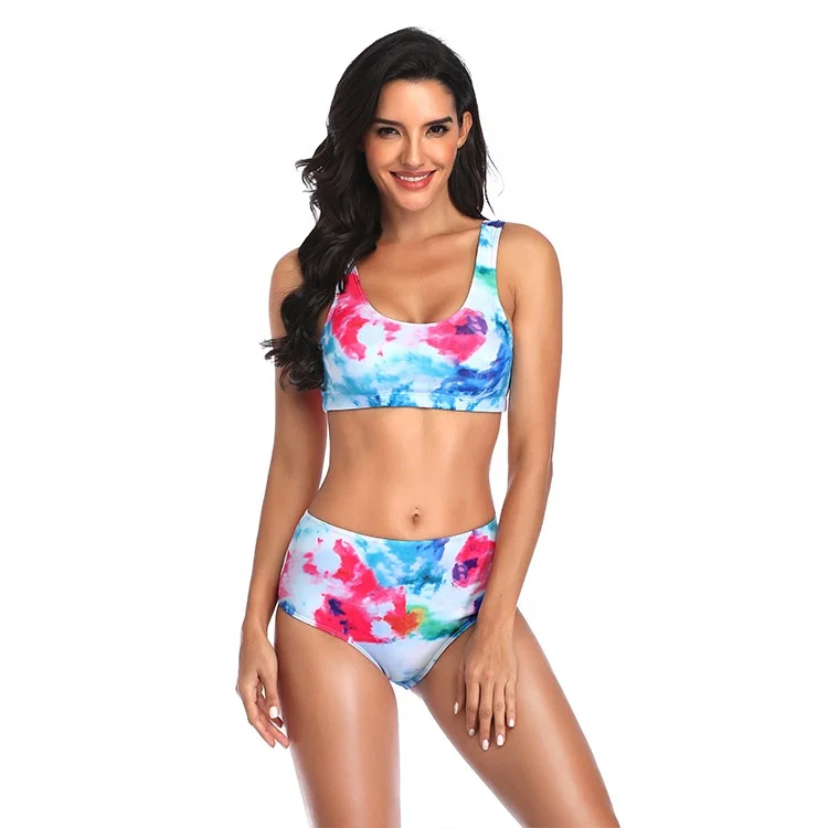 

New arrivals summer women printed swimwear 2 piece tie dye bikini