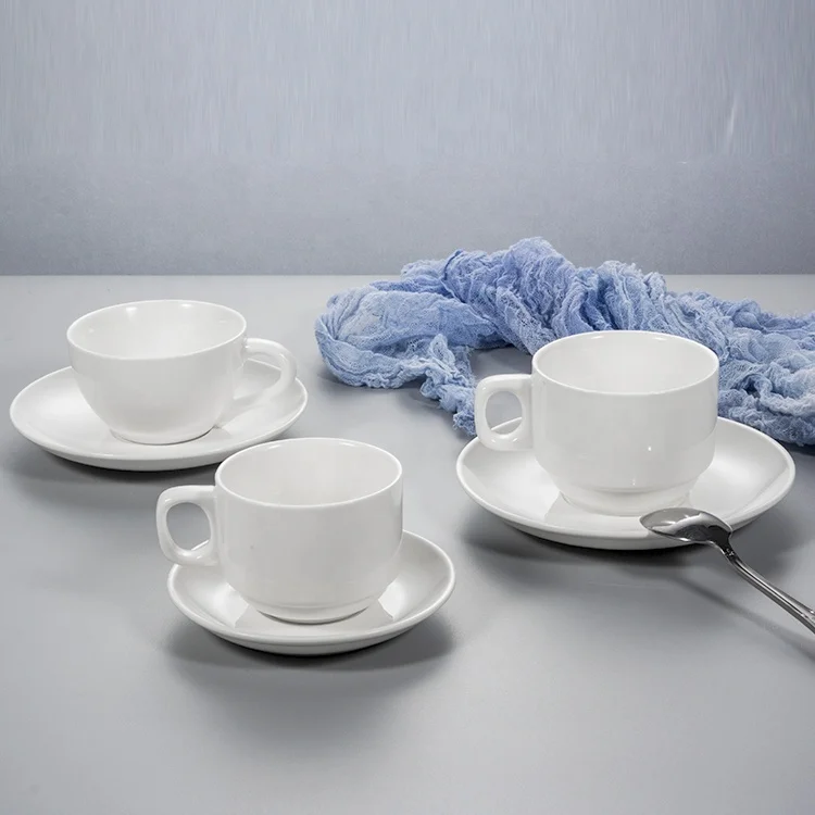 

manufacturer wholesale cheap white restaurnat porcelain coffee cup set