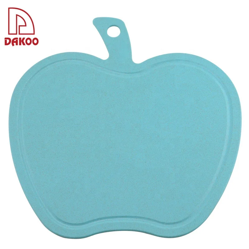 

Apple Shape Environmental Coloured Wheat Straw Chopping board Cheese Board Cutting Board, Blue