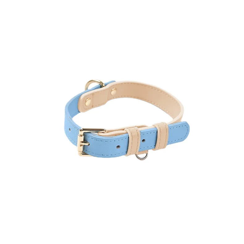

Factory Wholesale Leather Hand Stitched Dog Collar Premium Metal Buckle Dog Collar Designer Dog Collar