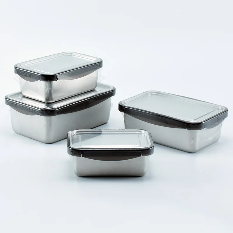 

Japanese black stainless steel 316 storage food lunch box multi specification food container