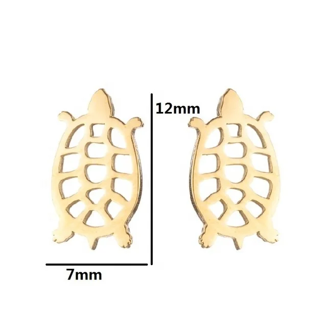 

Sea Turtle Peacock Small Animal Dog Squirrel Monkey Jewelry 316L Stainless Steel Indian Earings Jewelry, Silver, gold, black,rose gold