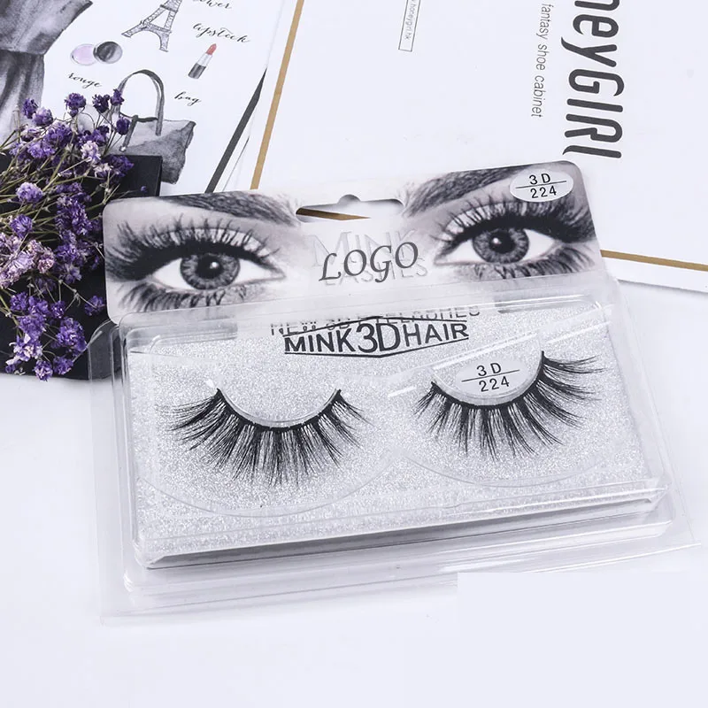 

LASHAP new style eyelash private label super fluffy eyelashes handmade eyelash vendor faux mink, Nature color black