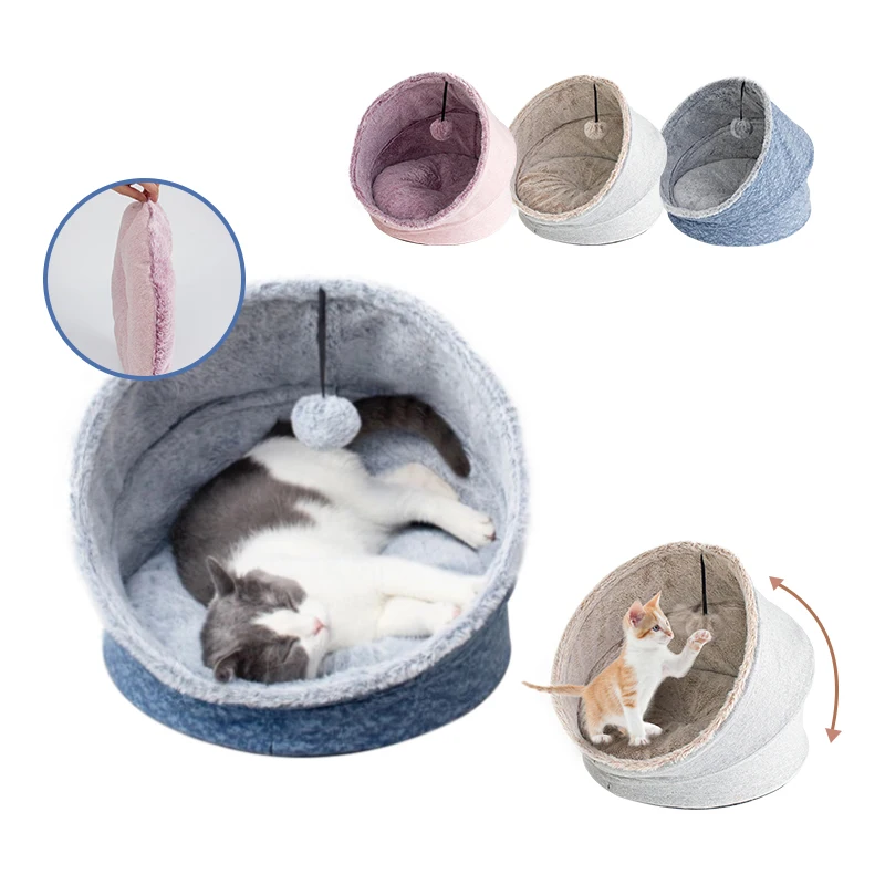 

Manufacturer Drop Ship Foldable playful ball Attaching Double Sides Use Pet Bed Accessories Luxury Pet Nest Bed, 4 different colors