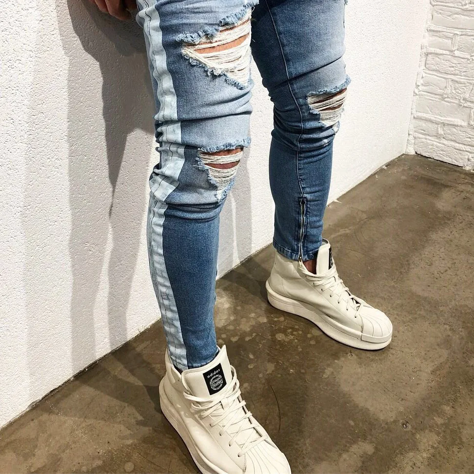 

Free Shipping Men Black Jeans Wind Distressed Mixed Styles Jean Denim High Quality Stretchy Denim Jeans Pants Men