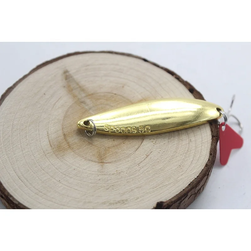 

OEM ODM ocean fishing metal hard lure fishing sequin paillette bait spoon metal lure, Golden