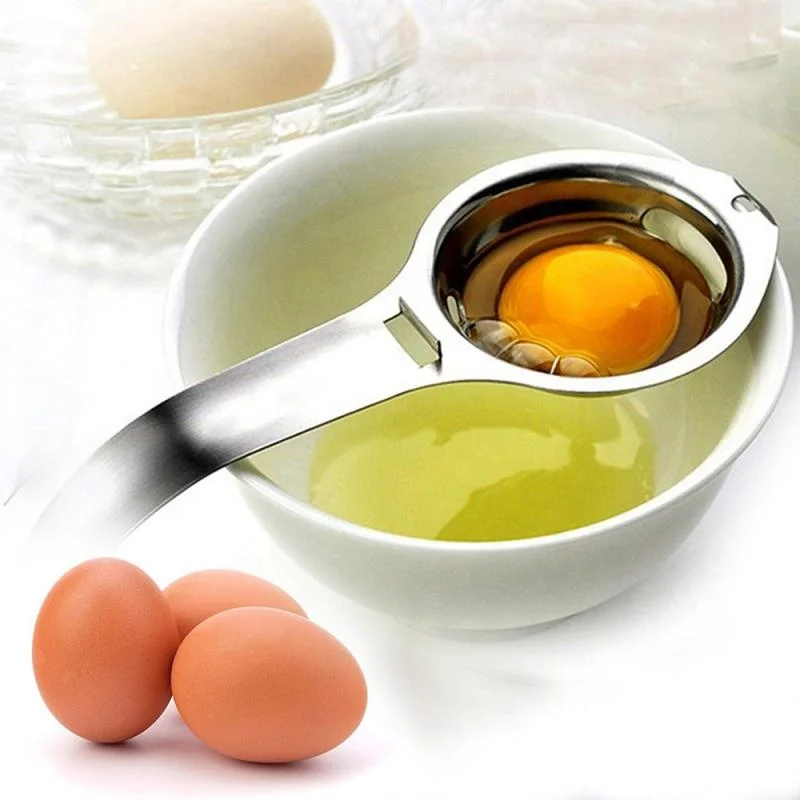 

Egg Separator Extractor Whites Yolk Filter Egg Divider Sieve with Handle Make tool good tools baking kitchen supplies kitchen co, Stainless steel primary color