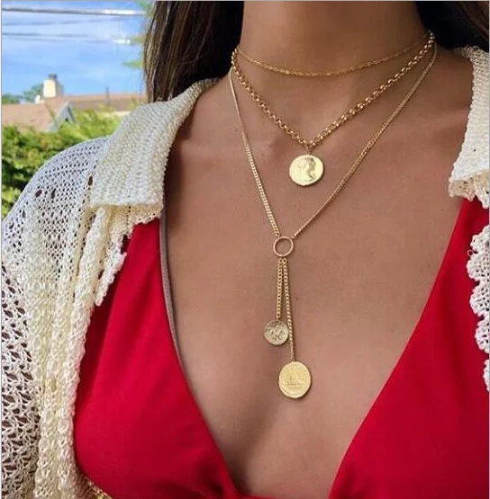 

Fashion Retro Personalized Necklaces Chain Rose Choker Gold Necklace for Women Jewelry Party Gift