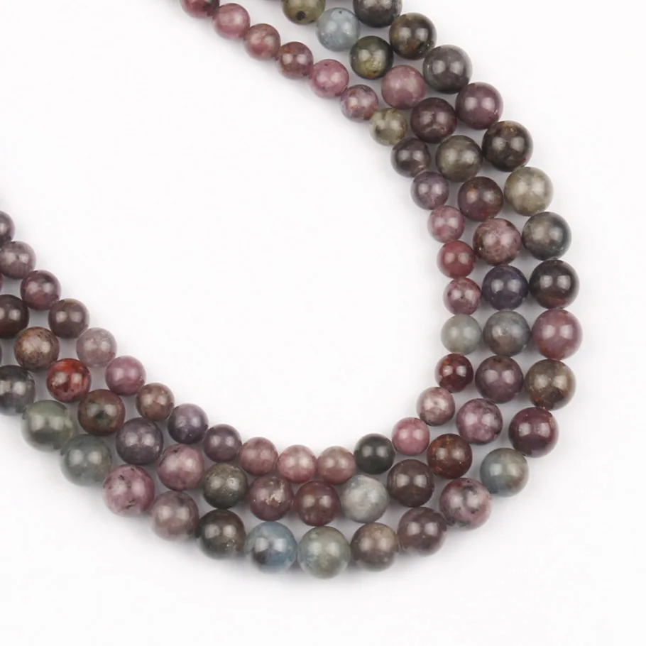 

Natural 5/6/7mm Ruby Sapphire Stone Beads Round Loose Beads For Jewelry Making DIY