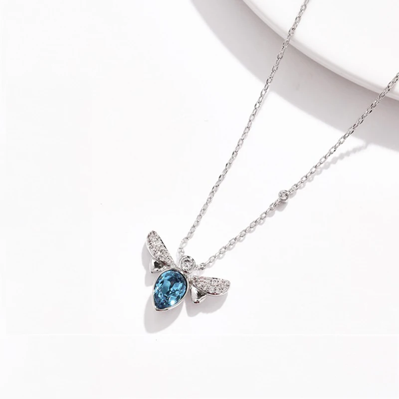 

High quality Cute Animal Creative Necklace Rhinestone Honey Bee Pendant