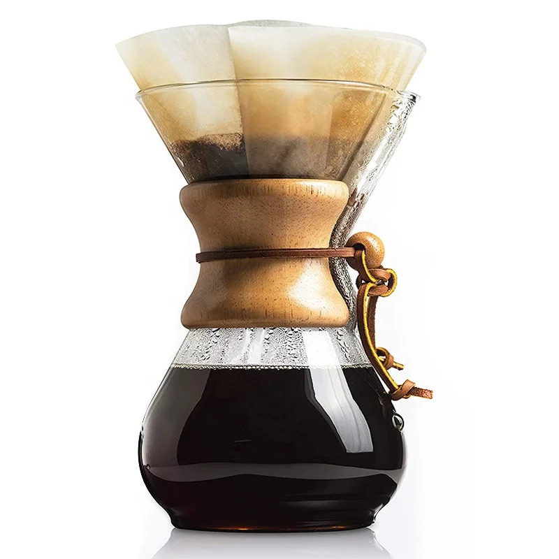 

V60 High-temperature Resistant Glass Coffee Maker Drip Coffee Pot With Stainless Steel Filter