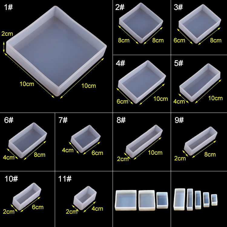 

D96 Cake baking rectangle candy pudding silicone mold, square resin coasters mold, rectangle soap mold