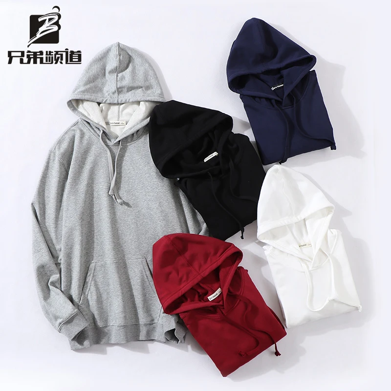 

wholesale Popular Style cotton french terry plain men blank hoodies, Multicolor
