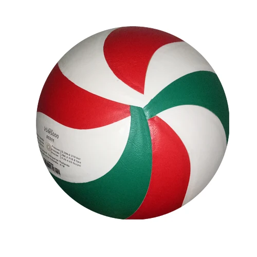 

Voleibol volleyball balls aolilai 4500 official size and weight custom logo Microfiber PU indoor use volleyball ball, Red, green, white