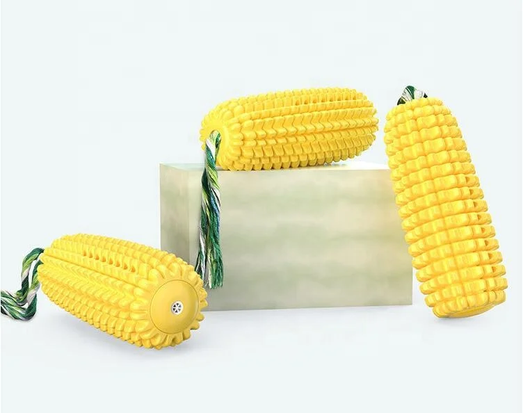 

Hot sale corn shape puppy chew tpr pet corn tooth grinding stick dog toy wholesale tpr dog clean teeth chew toy dog pet chew toy