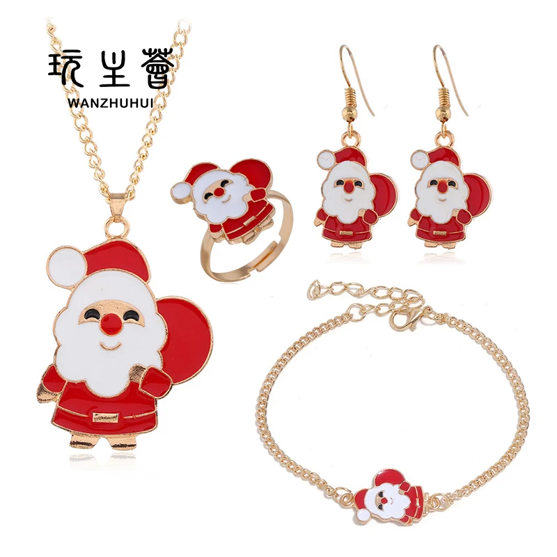 

Hot selling Christmas snowman pendant earrings jewelry sets for women