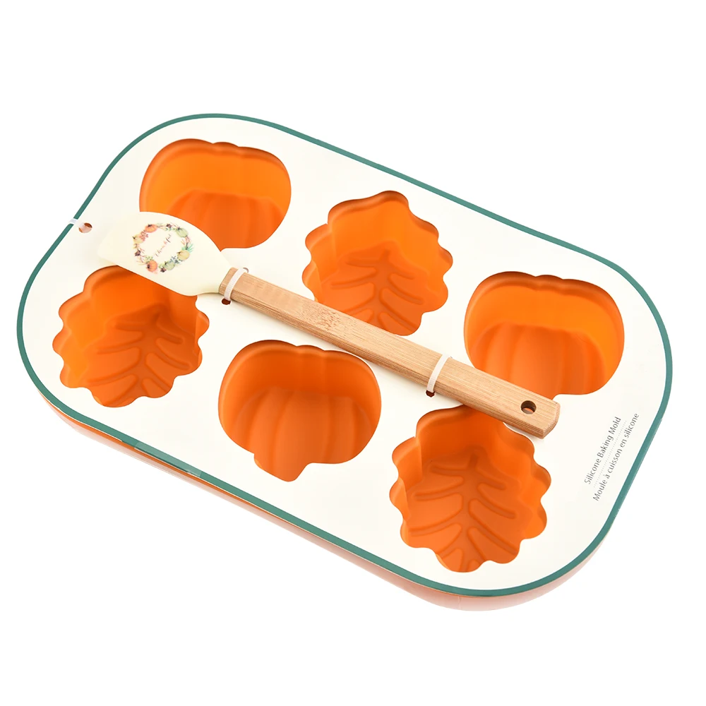 
2pcs harvest baking set,silicone mould with spatula 