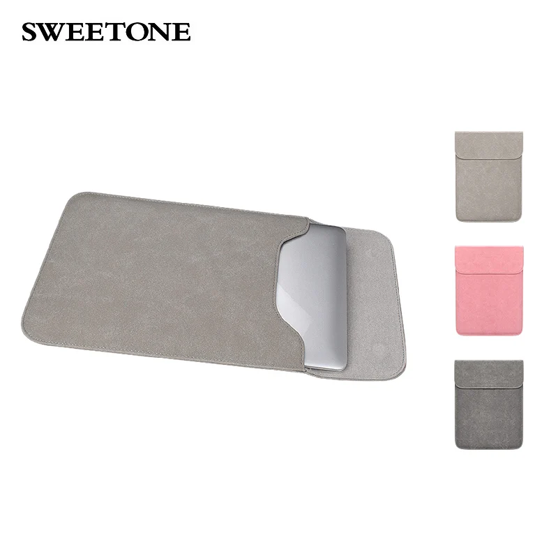 

Laptop bag sleeve laptop cases PU material for Macbook, Dary grey, pink