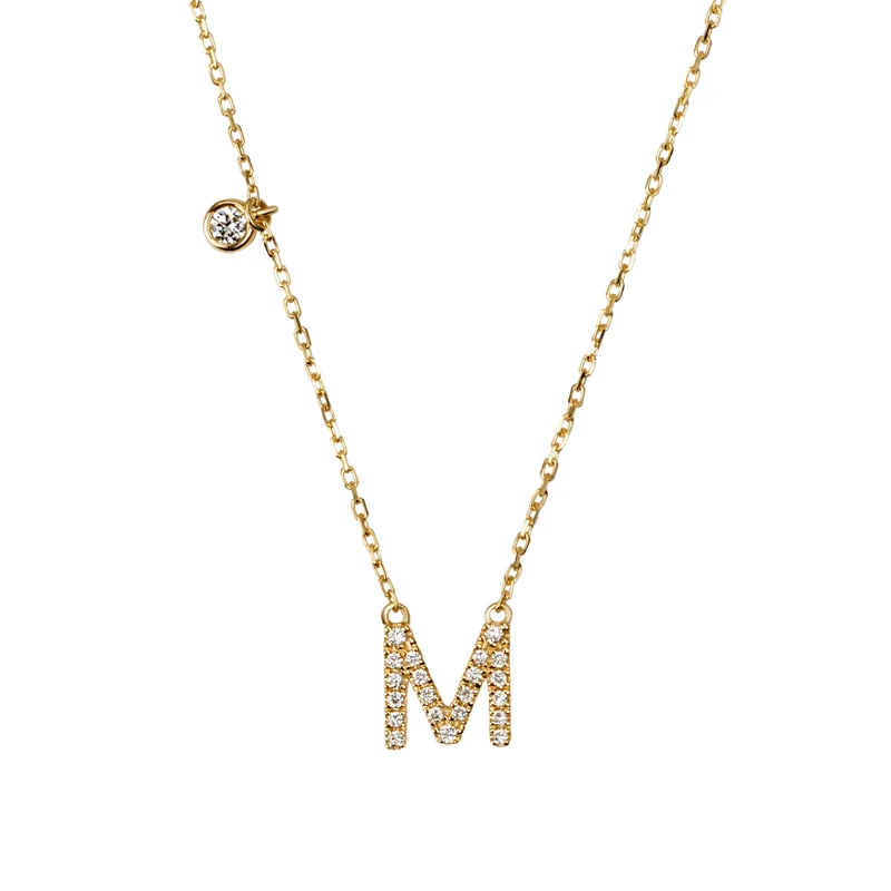 

Starsgem Pendant with Letter Alphabet Charm Gold Choker moissanite Diamond Custom Name Initial Necklace