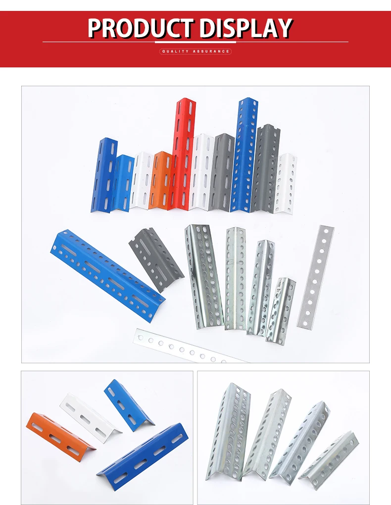 Perforated Punched Painted Galvanized Steel Slotted Angle Iron Steel Shelf Bar Power Coated Rack